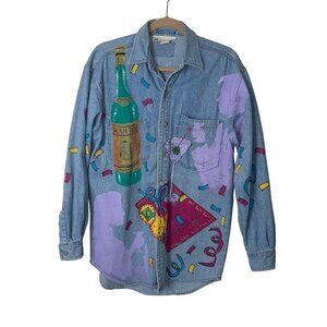 Marguerita Vintage Shirt Size Small Hand Painted Martine Theme  Made In USA